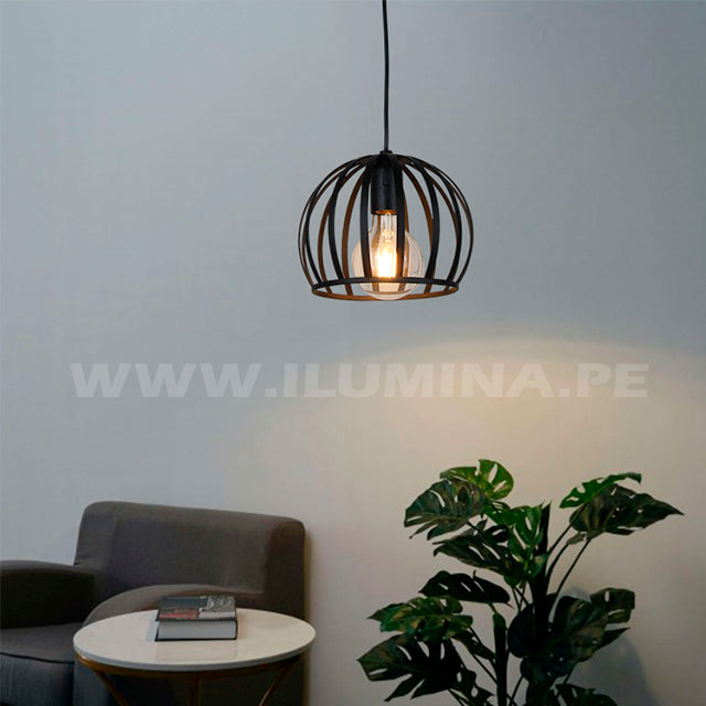 LÁMPARA COLGANTE TIPO JAULA GALILEA BLACK LED