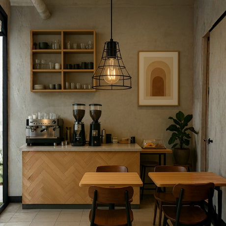 LÁMPARA COLGANTE TIPO JAULA GALICIA BLACK - SIN FOCO