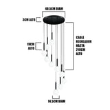 LÁMPARA COLGANTE CASCADA SIRENA BLACK / SIN FOCOS