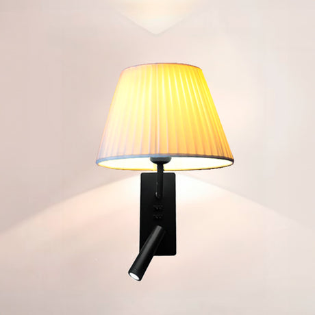 LÁMPARA DE PARED INTERIOR CRISTINA E27 / SIN FOCO + LUZ CÁLIDA DE LECTURA LED 3W + CARGADOR USB - TIPO C PARA IPHONE Y ANDROID