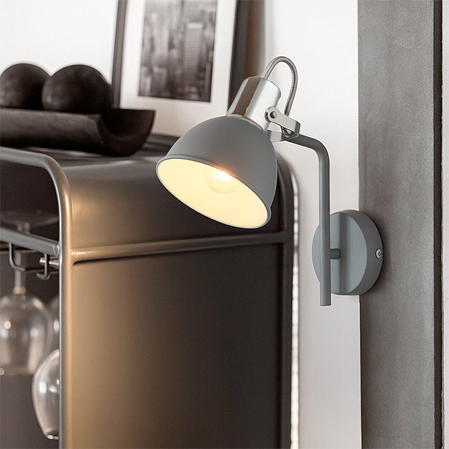 LÁMPARA DE PARED INTERIOR REINA SILVER AND GRAY