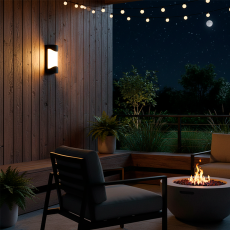 LÁMPARA DE EXTERIOR PATRICIA LED BLACK 12W LUZ CÁLIDA