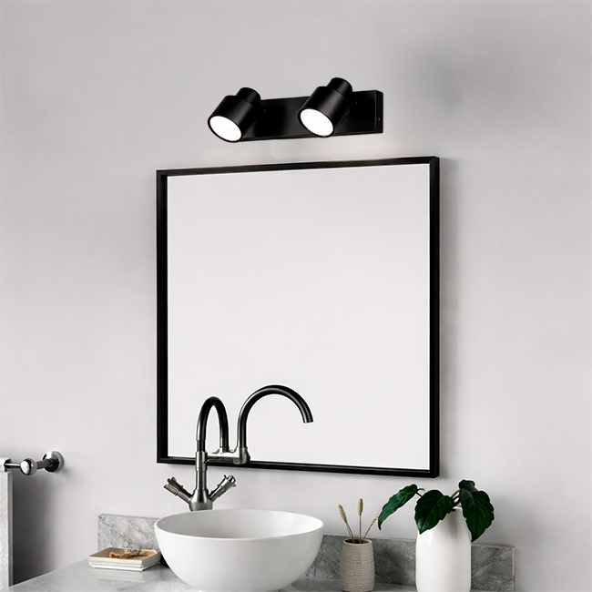 LÁMPARA DE ESPEJO DE PARED JANIRA + DICROICO LED 6W LUZ BLANCA GU10