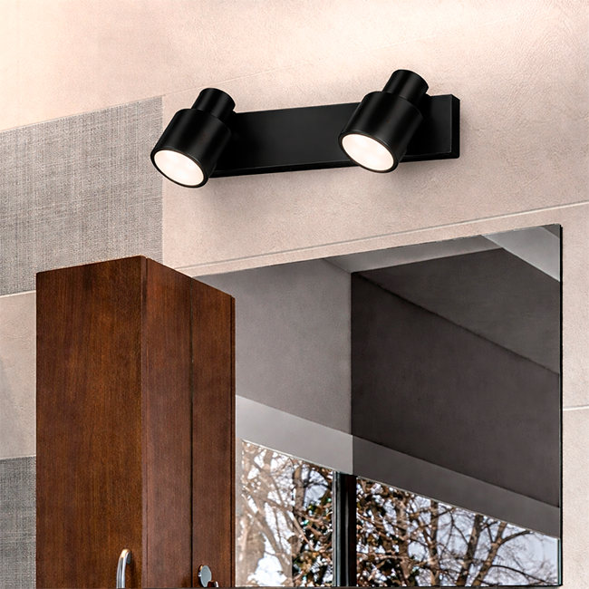 LÁMPARA DE ESPEJO DE PARED JANIRA + DICROICO LED 6W LUZ BLANCA GU10