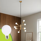 LÁMPARA COLGANTE AMOSIEL BRONCE + FOCO LED G80 PAVONADO 10W TRICOLOR