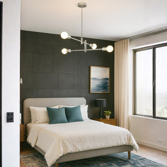 LÁMPARA COLGANTE KHALA SILVER + FOCO LED G80 PAVONADO 7W LUZ CÁLIDA