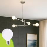 LÁMPARA COLGANTE KHALA SILVER + FOCO LED G80 PAVONADO 7W LUZ CÁLIDA