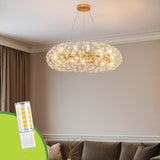 LÁMPARA COLGANTE CATALONIA CRISTAL LUX GOLD + FOCO LED SMD 5W G9 LUZ CÁLIDA