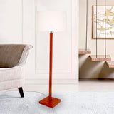 LÁMPARA DE PIE DE MADERA ACAZIEL + FOCO LED 12W LUZ CÁLIDA + PANTALLA 45DIAM 25ALT TOCUYO HUACHA CORTADA
