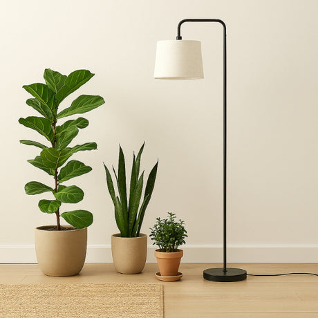LÁMPARA DE PIE ARTEMISA BLACK LED + FOCO LED 12W LUZ CÁLIDA
