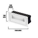 SPOT LUZ GUIA DE PASO SABRINA LED SIMÉTRICO 5W RECTANGULAR BLANCO LUZ CÁLIDA