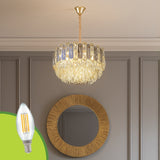 LÁMPARA COLGANTE ZAHRA KRYSTAL GOLD + FOCO VELA E14 4W TRANSP LUZ CÁLIDA