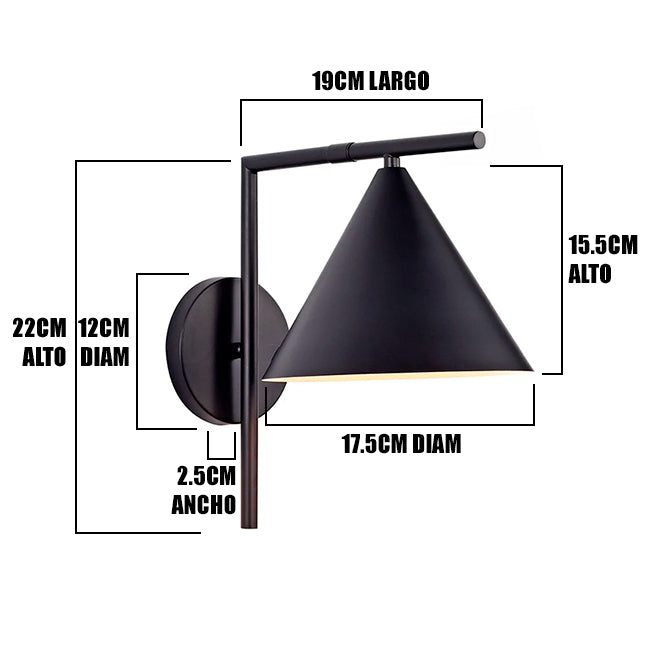 LÁMPARA DE PARED INTERIOR ZAFIRO BLACK LED + FOCO LED FILAMENTO G45 4W E27 TRANSPARENTE ILUMINA