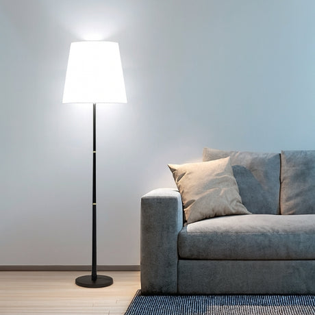 LÁMPARA DE PIE MACARENA BLACK LED + FOCO LED 12W LUZ BLANCA