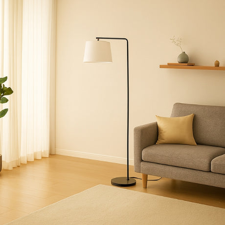 LÁMPARA DE PIE DAMARIS BLACK LED + FOCO LED 12W LUZ CÁLIDA