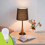 LÁMPARA DE MESA ISABELLA BLACK + FOCO LED 12W LUZ CÁLIDA