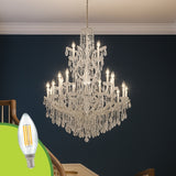 LÁMPARA COLGANTE KRYSTAL MARIA THERESA + FOCO VELA E14 4W TRANSP LUZ CÁLIDA