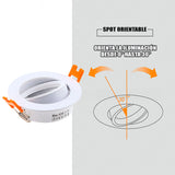 SET COMPLETO - SPOT EMPOTRABLE RECESADO MARIANA CON DICROICO LED 8W LUZ CÁLIDA