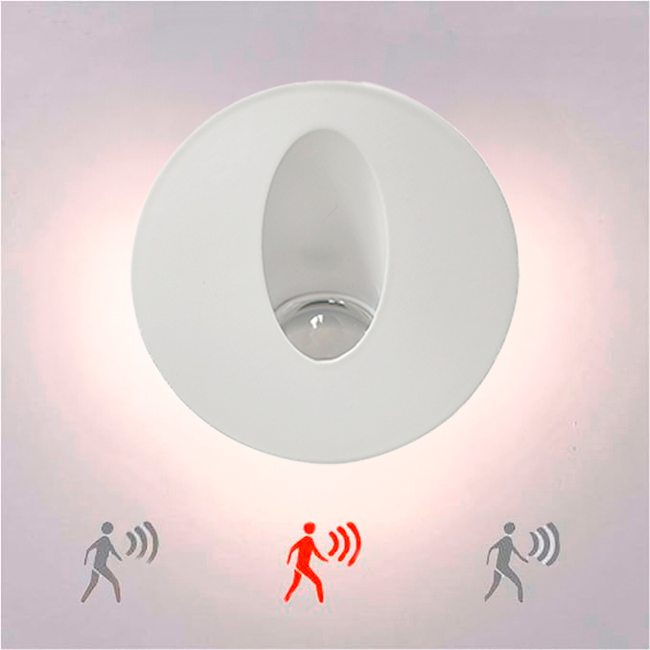 SPOT LUZ GUÍA DE PASO NATALIA LED SIMÉTRICO 3W CIRCULAR BLANCO LUZ CÁLIDA