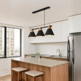 LÁMPARA COLGANTE ELIS BLACK AND WOOD + FOCO LED 12W LUZ CÁLIDA