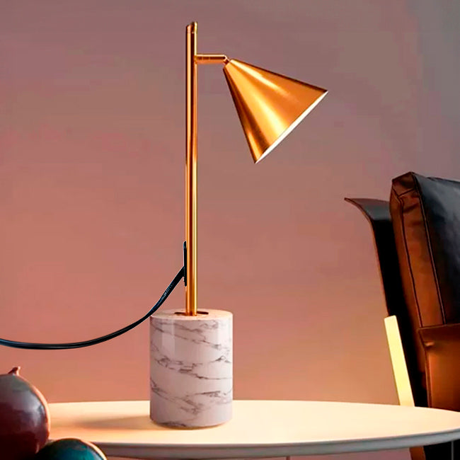 LÁMPARA DE MESA GENESIS GOLD LED + FOCO LED 12W LUZ CÁLIDA