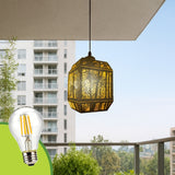 LÁMPARA COLGANTE ALUMINIO ROBERTA BLACK AND GOLD + FOCO LED TRANSPARENTE A60 4W LUZ CÁLIDA