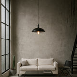 LÁMPARA COLGANTE CAMPANA DE ALUMINIO FELICIA BLACK + FOCO LED G95 FILAMENTO TRANSP 4W 2700K LUZ CÁLIDA