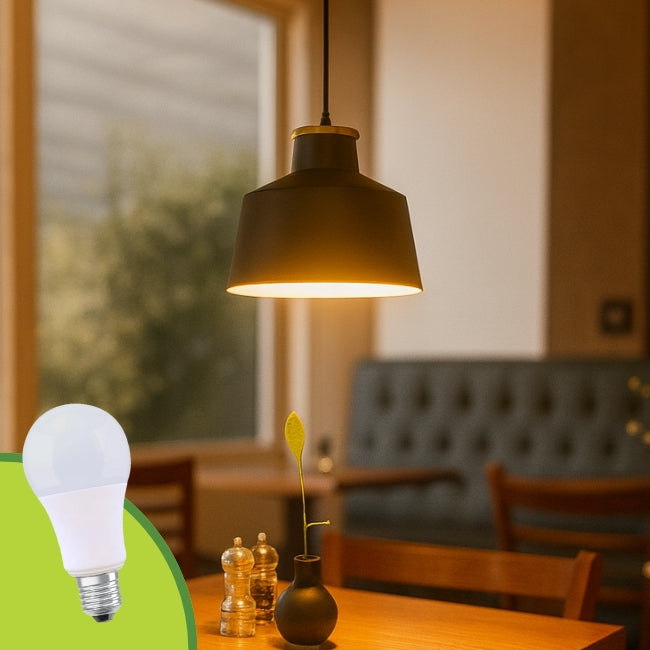 LÁMPARA COLGANTE FRANCESCA BLACK AND WOOD ECOLAMPS + FOCO LED 12W LUZ CÁLIDA E27