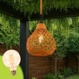 LÁMPARA COLGANTE ARTESANAL JADE + FOCO LED G95 FILAMENTO ÁMBAR 4W 2700K LUZ CÁLIDA