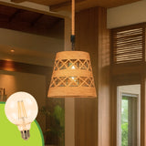 LÁMPARA COLGANTE ARTESANAL MARIANELA + FOCO LED G95 FILAMENTO ÁMBAR 4W 2700K LUZ CÁLIDA