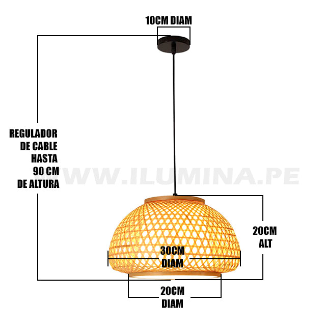 LÁMPARA COLGANTE BAMBÚ NATURAL BELINDA