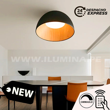 LÁMPARA DE TECHO BELLA BLACK LED 24W + CONTROL REMOTO