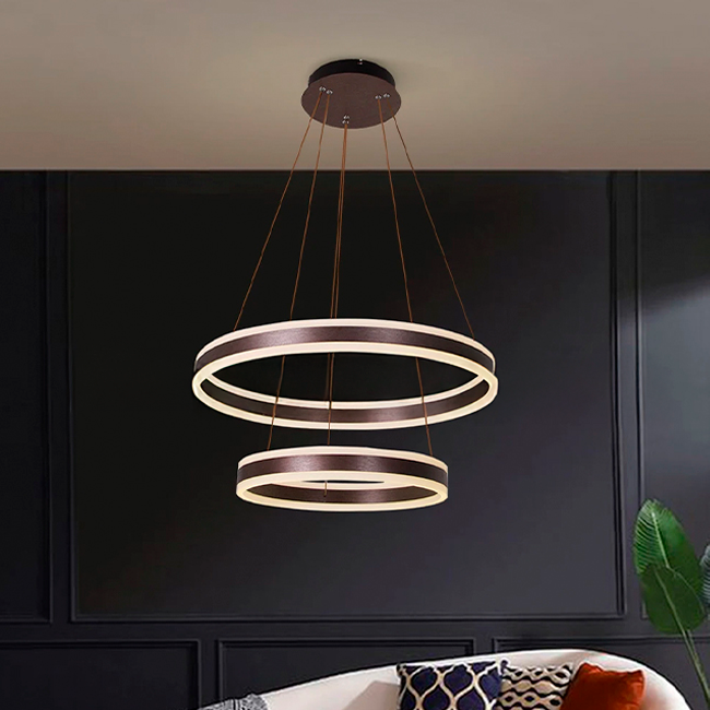 LÁMPARA COLGANTE GINEBRA COFFEE LED + CONTROL REMOTO