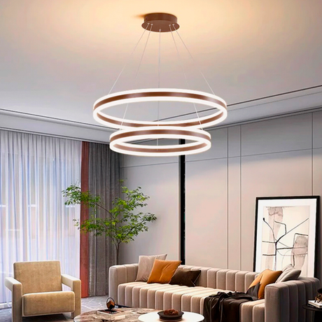 LÁMPARA COLGANTE GINEBRA COFFEE LED + CONTROL REMOTO