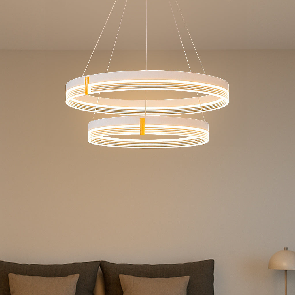 LÁMPARA COLGANTE MONTSERRAT WHITE AND GOLD + CONTROL REMOTO LED