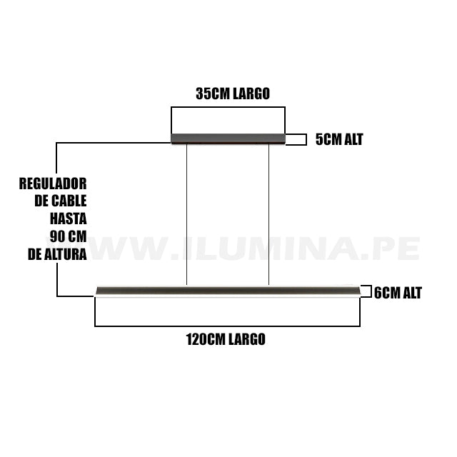 LÁMPARA COLGANTE DALLAS BLACK + CONTROL REMOTO LED Logrado