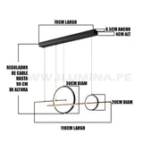 LÁMPARA COLGANTE AUSTRALIA BLACK + CONTROL REMOTO LED