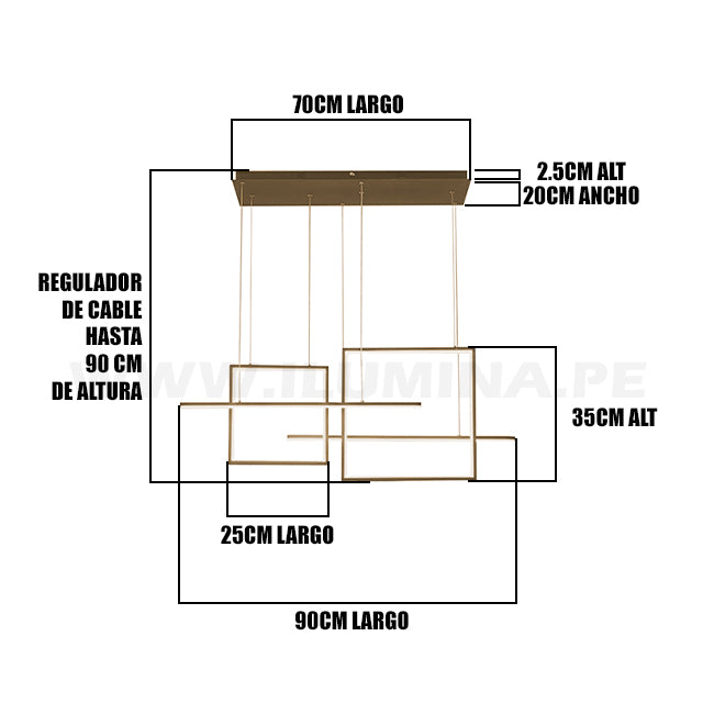 LÁMPARA COLGANTE BFD-0220 + CONTROL REMOTO LED