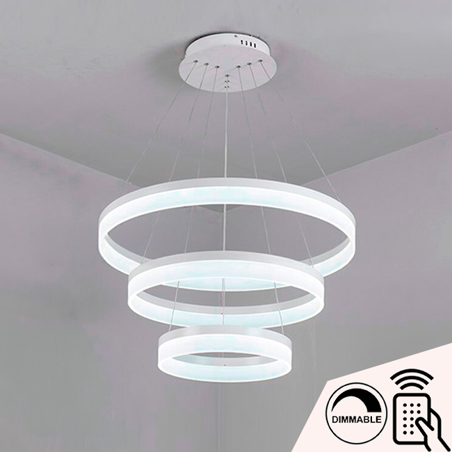 LÁMPARA COLGANTE PREMIUM LED GABRIELA + CONTROL REMOTO