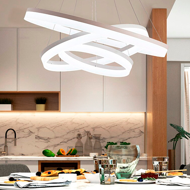 LÁMPARA COLGANTE PREMIUM LED GABRIELA + CONTROL REMOTO