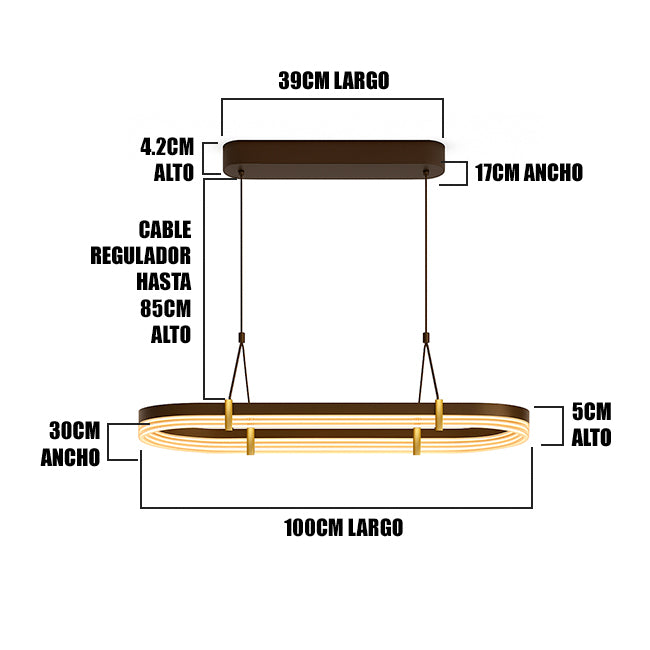 LÁMPARA COLGANTE CAMILA BLACK AND GOLD + CONTROL REMOTO LED