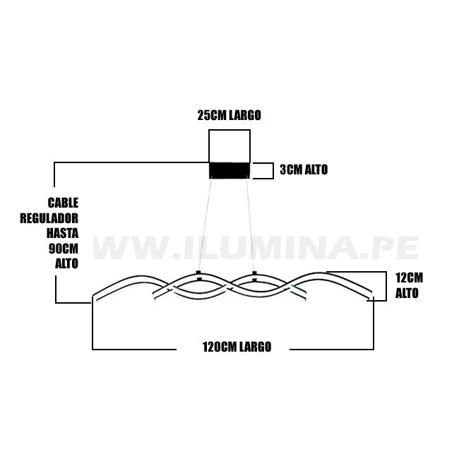 LÁMPARA COLGANTE MONTANA BLACK + CONTROL REMOTO LED