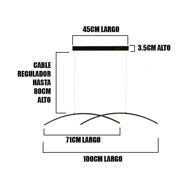 LÁMPARA COLGANTE VENECIA BLACK LED + CONTROL REMOTO