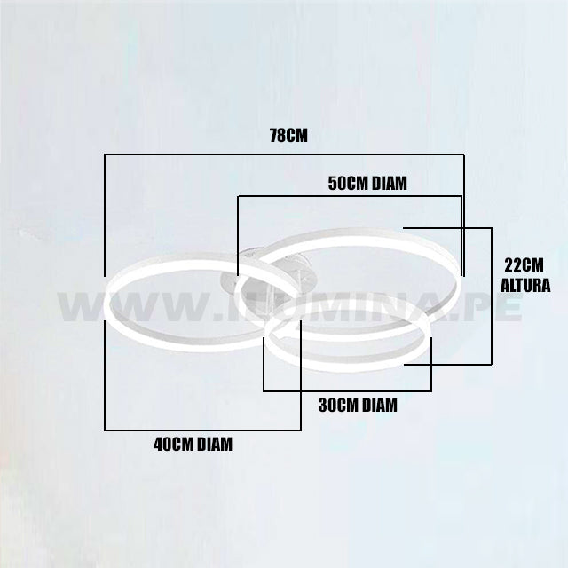 LÁMPARA DE TECHO VALERIA WHITE LED 75W + CONTROL REMOTO