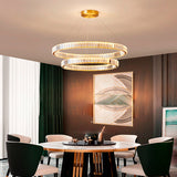LÁMPARA COLGANTE LED ATLANTA KRYSTAL GOLD 82W + CONTROL REMOTO