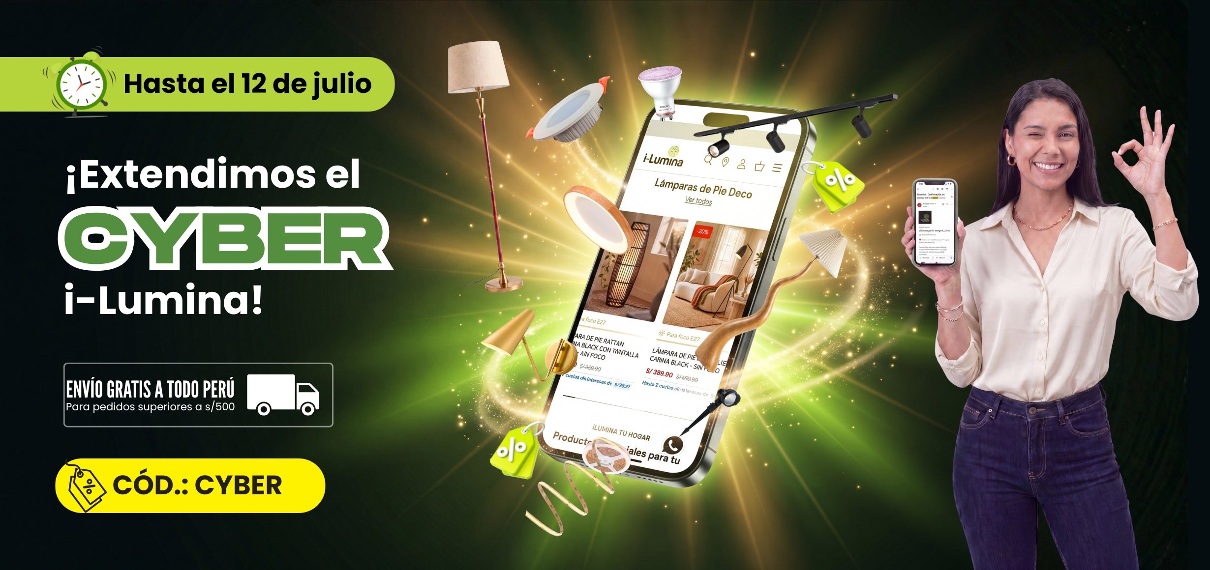 Feliz día peru fiestas patrias ofertas por gratificación cts 28 de julio ilumina catálogo lámparas cyber days