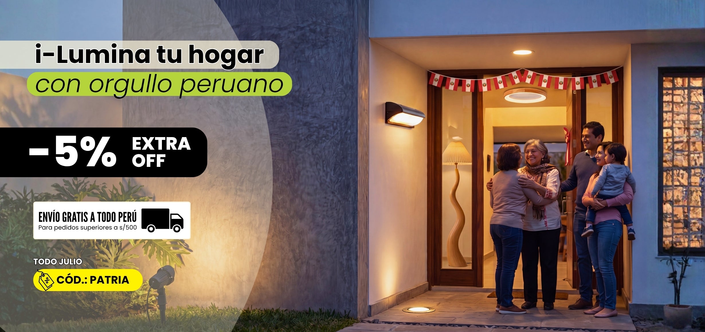 Feliz día peru fiestas patrias ofertas por gratificación cts 28 de julio ilumina catálogo lámparas