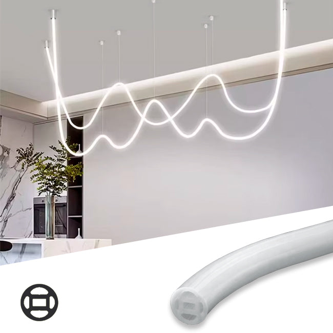 POR METROS - PERFIL TUBO FLEX DE SILICONA 14MM PARA CINTA LED