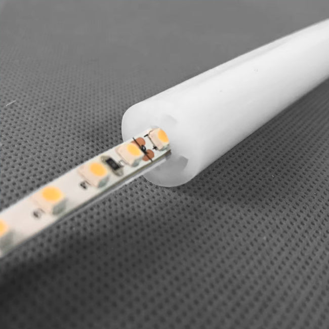 POR METROS - PERFIL TUBO FLEX DE SILICONA 14MM PARA CINTA LED