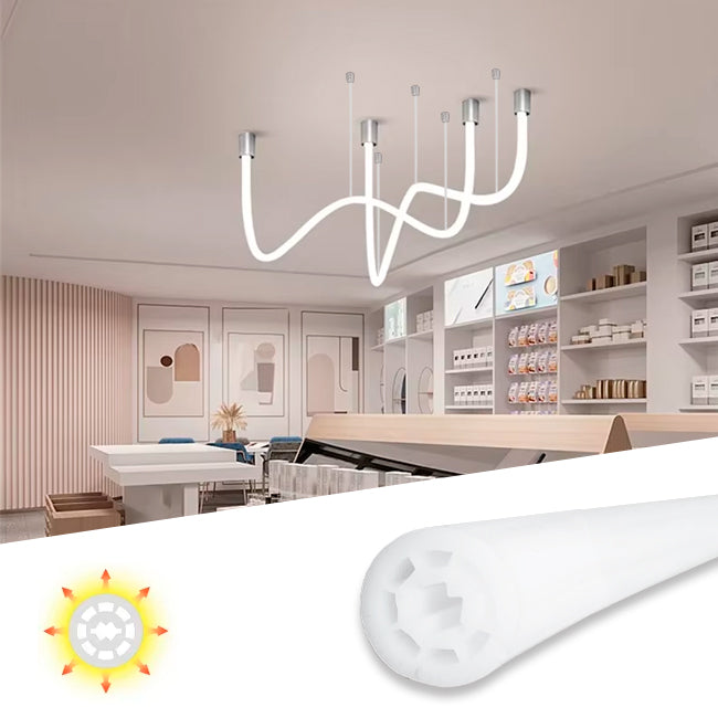 POR METROS - PERFIL TUBO FLEX DE SILICONA 22MM PARA CINTA LED